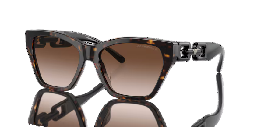 Emporio Armani 0EA4203U Shiny Havana Cat Eye Sunglasses – Round