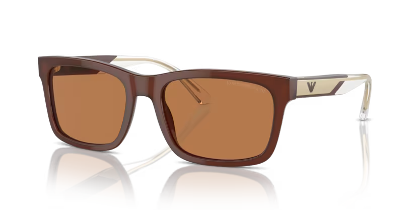 Emporio Armani 0EA4224 Shiny Opaline Brown Sunglasses – Rectangle