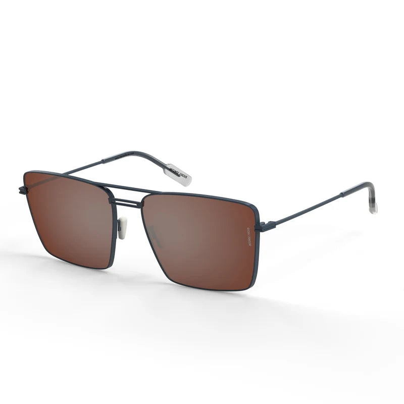 Intense Focus Designer Dapper 12X Blue Metal Square Sunglasses – Red Lens – 61/17 148