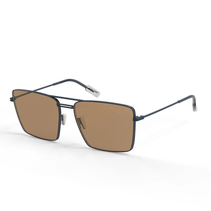 Intense Focus Designer Dapper 12X Blue Metal Square Sunglasses – 61/17 148