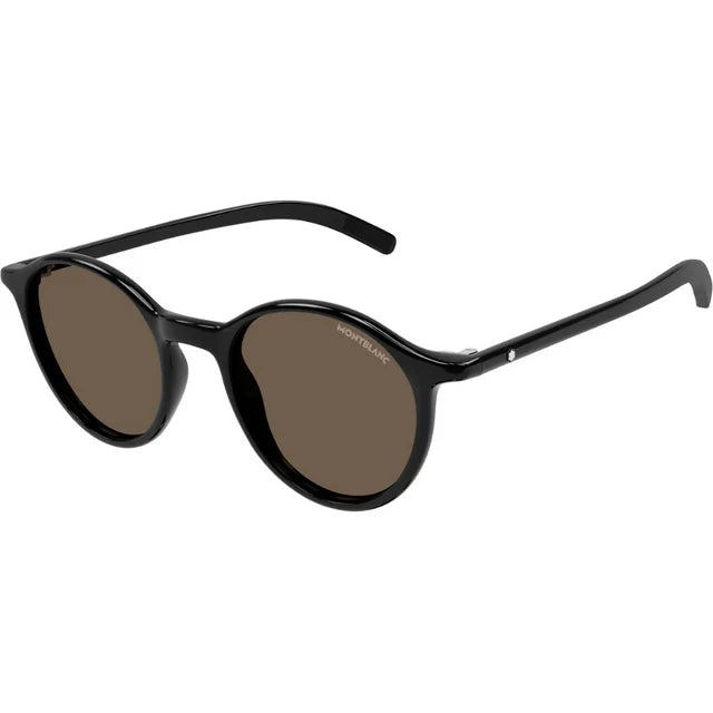 Mont Blanc MB0324S 001 Black Sunglasses – Round