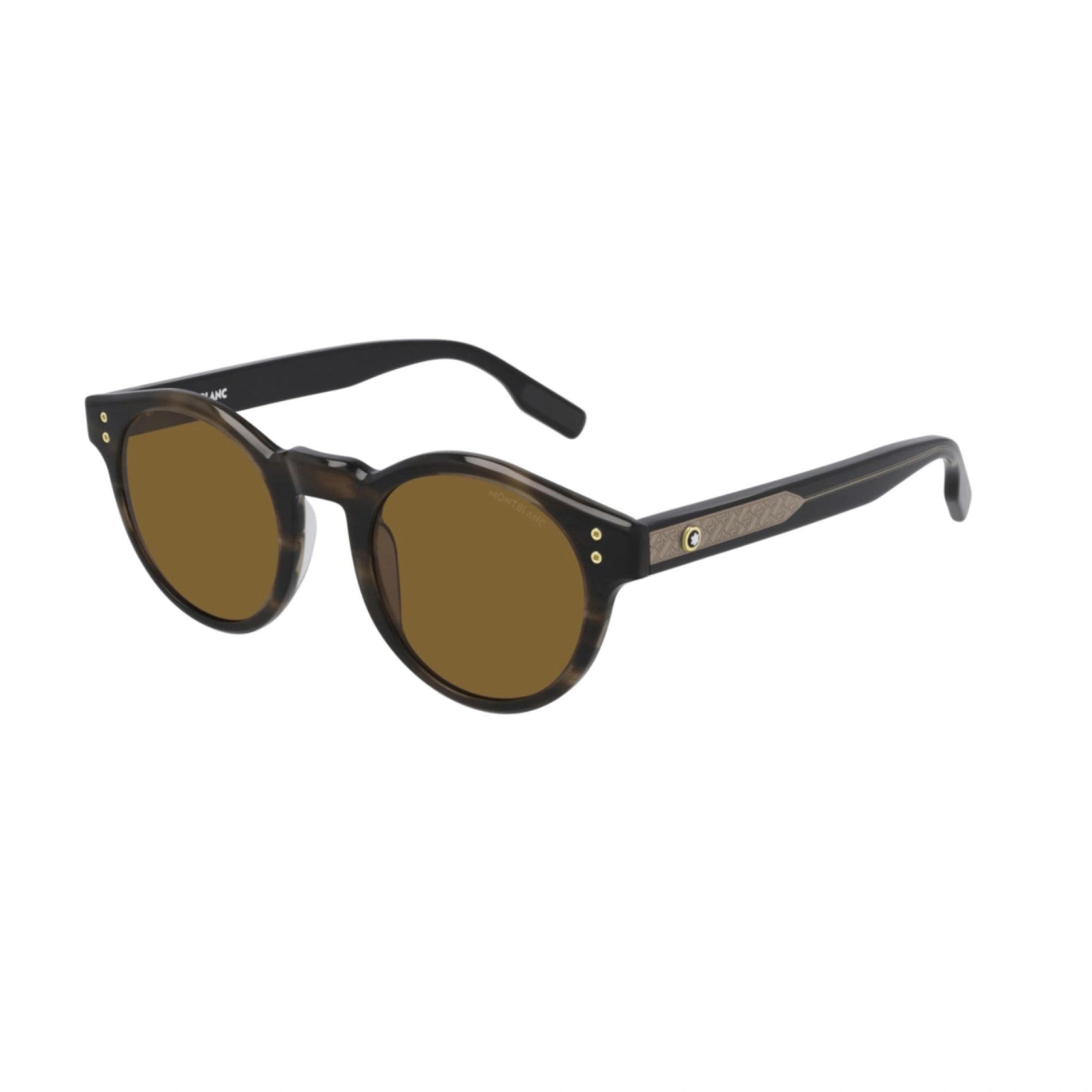 Mont Blanc MB0123S 002 Havana Sunglasses – Round